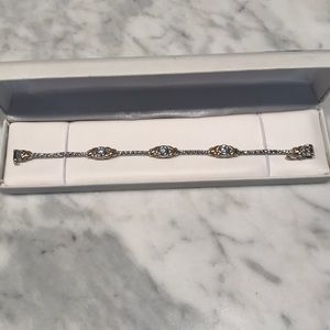 Silver Bracelet with Gold Accents